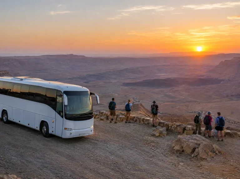 אוטובוס טיולים במצפה מכתש רמון