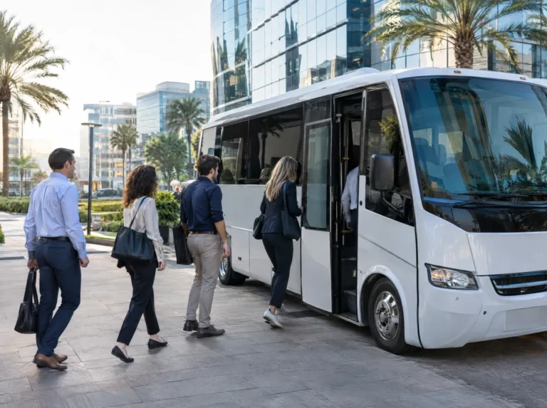 עובדים עולים למידיבוס בפארק הייטק